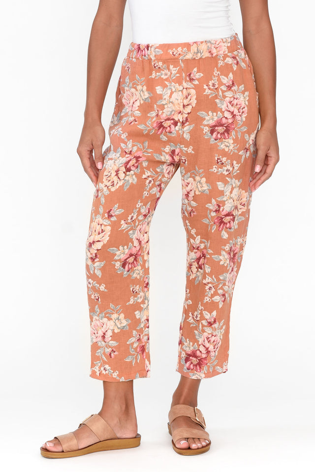 Jacqui Orange Blossom Linen Pants image 1