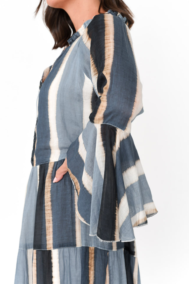 Jada Blue Stripe Cotton Maxi Dress thumbnail 5