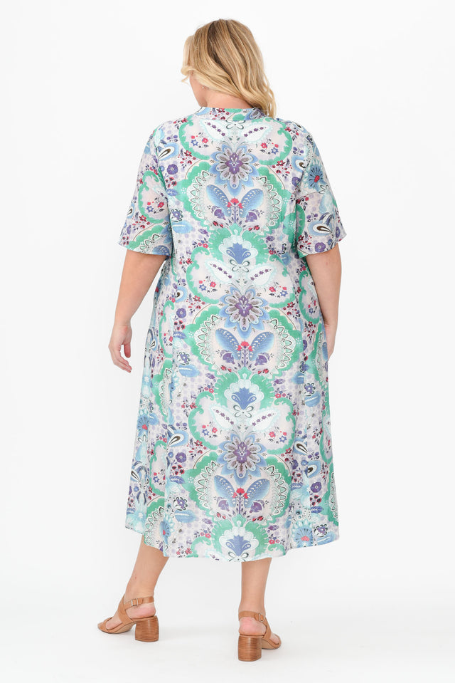 Jaime Blue Paisley Midi Dress