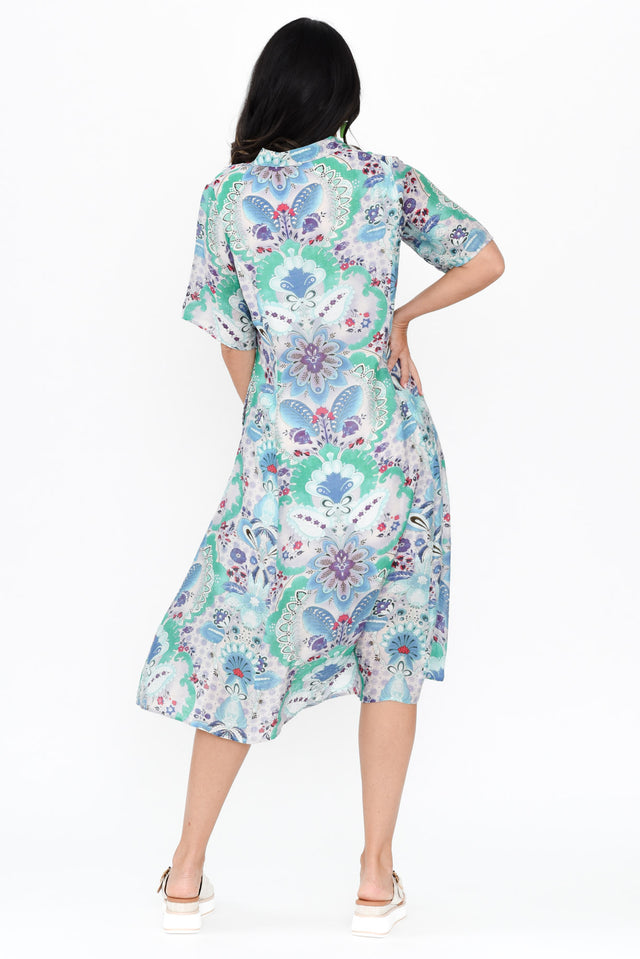 Jaime Blue Paisley Midi Dress