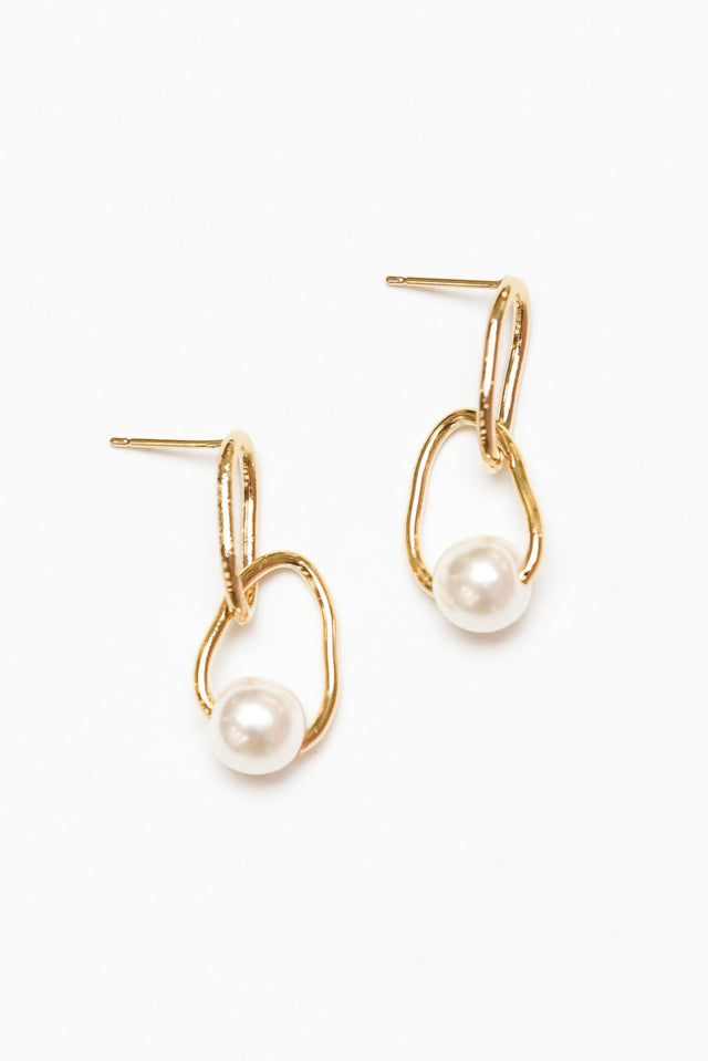 Jamilah Gold Pearl Drop Earrings image 1