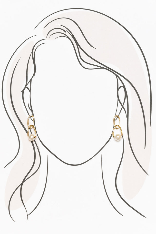 Jamilah Gold Pearl Drop Earrings image 2