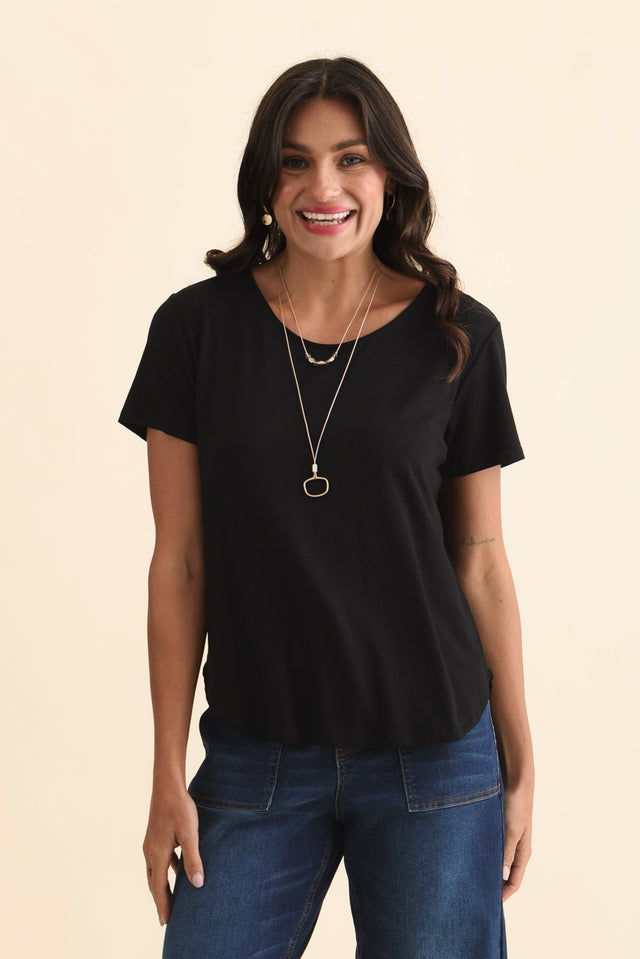 Janis Black Bamboo Tee