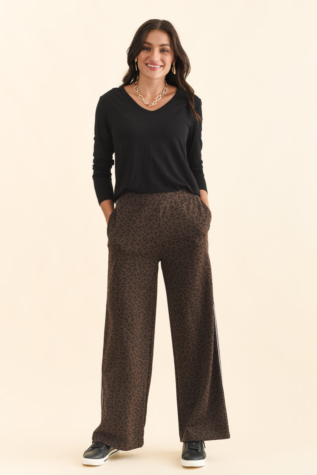 Jason Brown Leopard Sweatpants,Brunette model,alt text|model:Brontie image 7