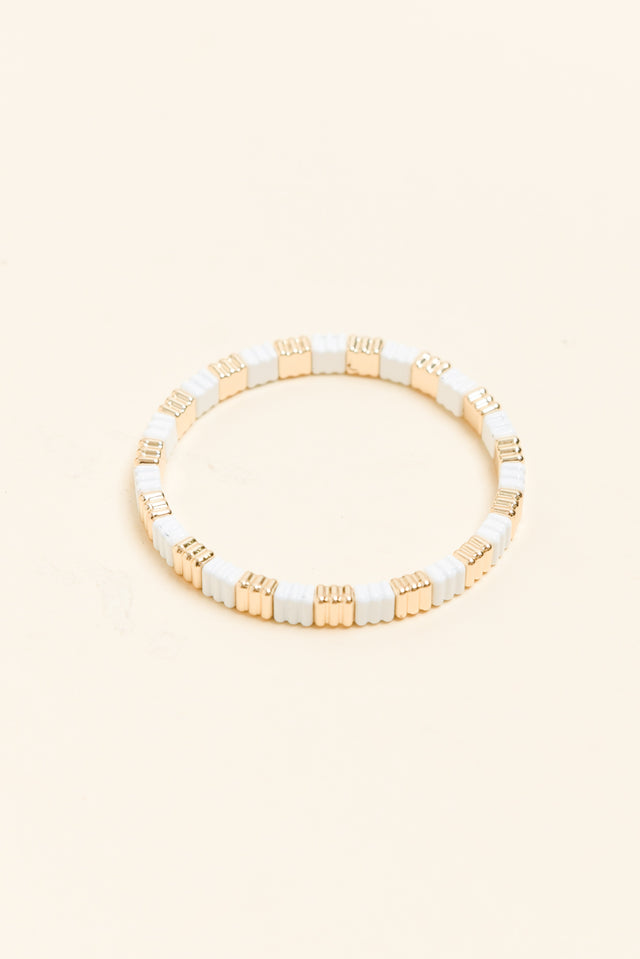 Java White Beaded Bracelet