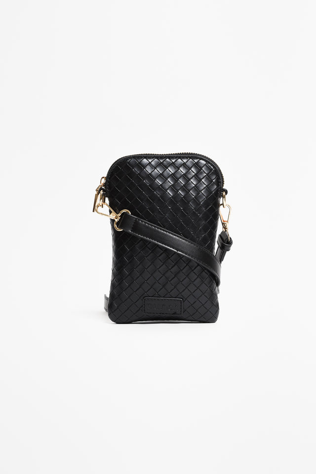 Jazz Black Woven Walker Crossbody Bag