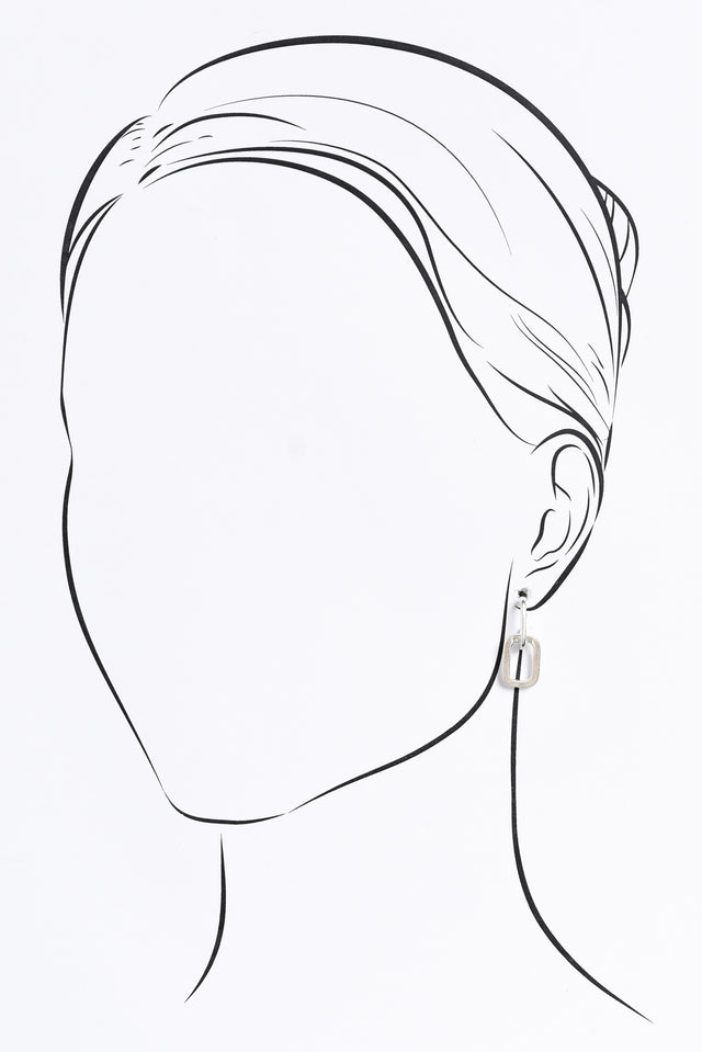 Jeanie Silver Rectangle Drop Earrings image 2