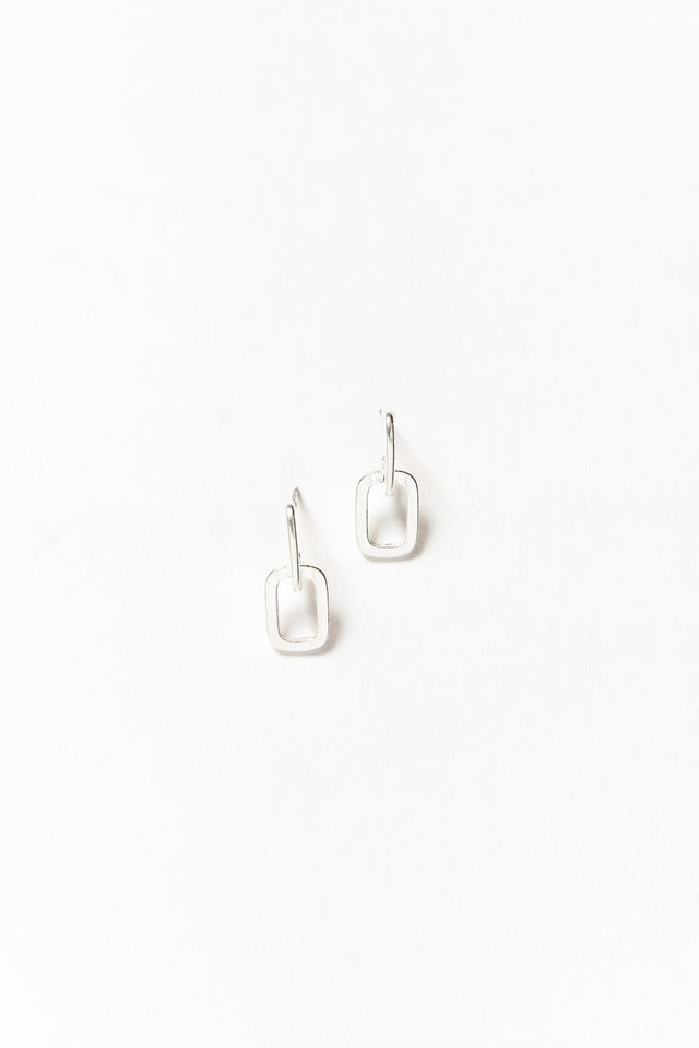 Jeanie Silver Rectangle Drop Earrings image 1