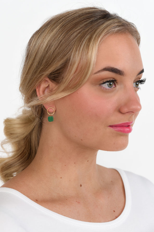 Jeanne Emerald Cut Drop Earrings image 2