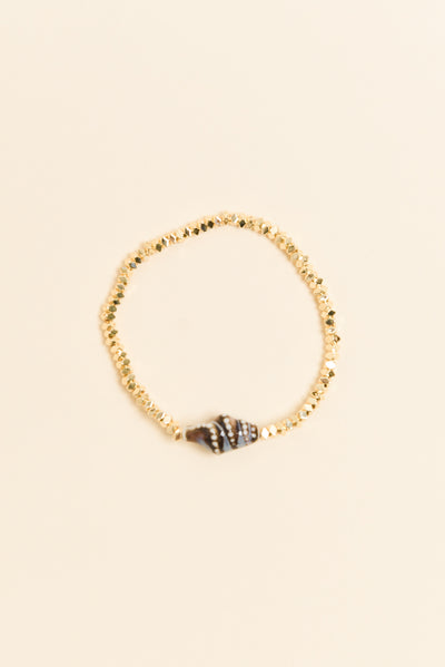 Jena Chocolate Shell Beaded Bracelet