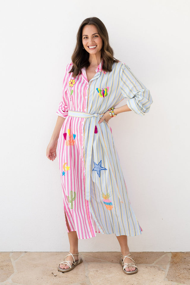 Jerry Blue Flora Cotton Embroidered Dress,Lifestyle