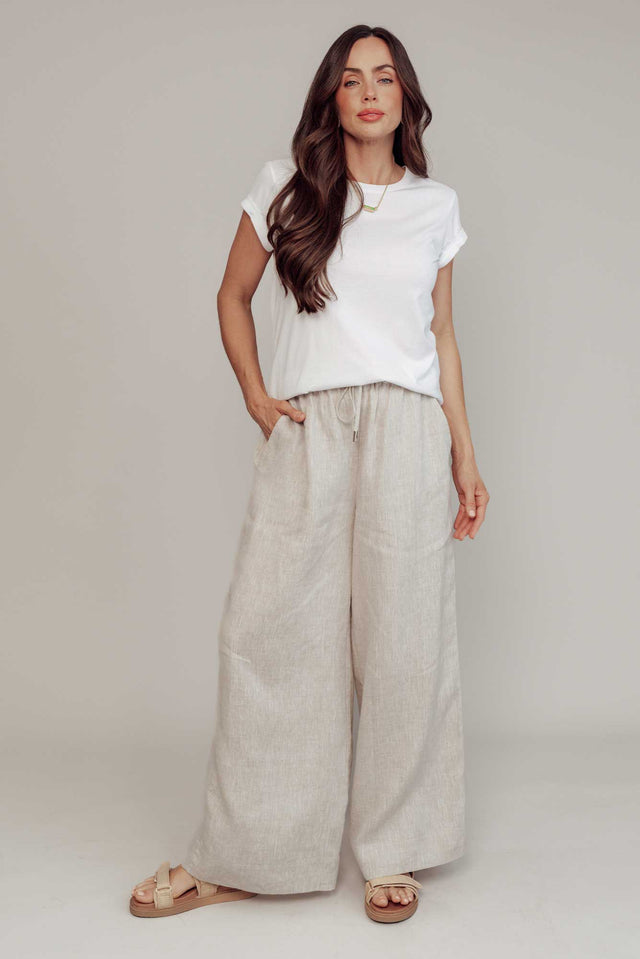 Jimmie Natural Linen Tie Pants