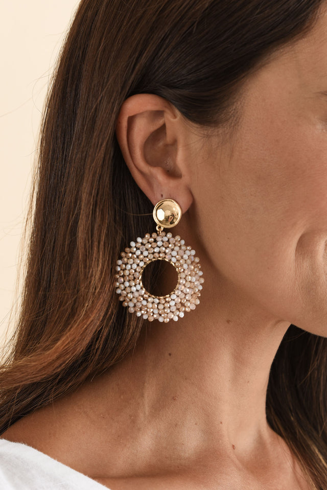 Jing Pink Bead Drop Earrings image 3