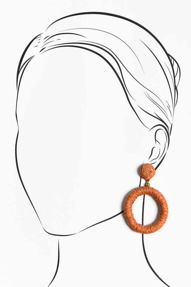 Joe Orange Woven Drop Earrings