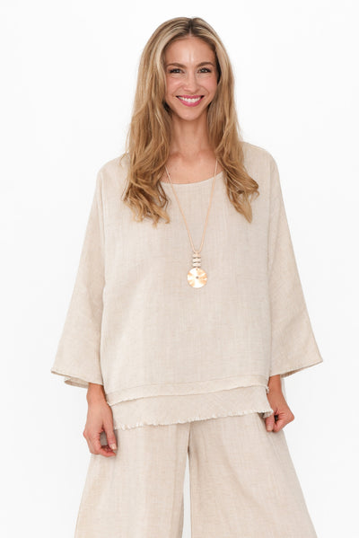 Johanna Beige Layered Top