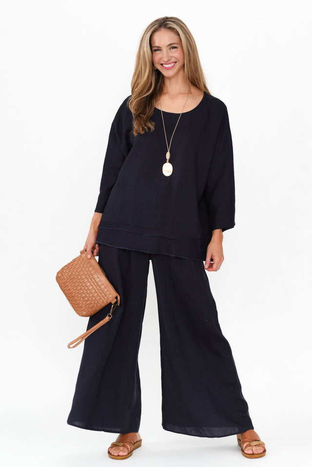 Emeline Navy Wide Leg Pants image 3