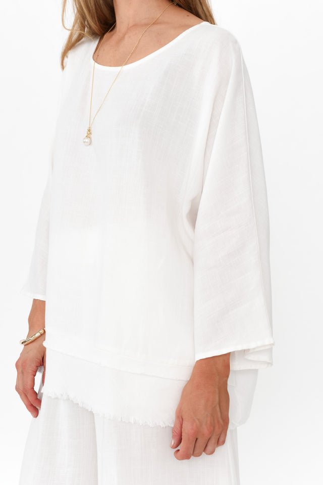 Johanna White Layered Top