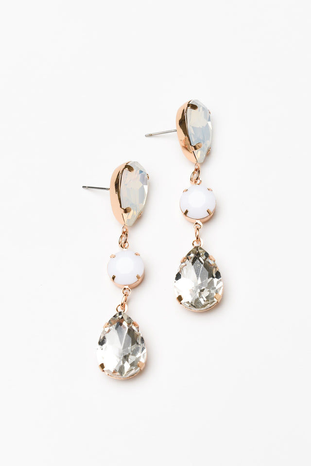 Jonnie White Crystal Drop Earrings image 1