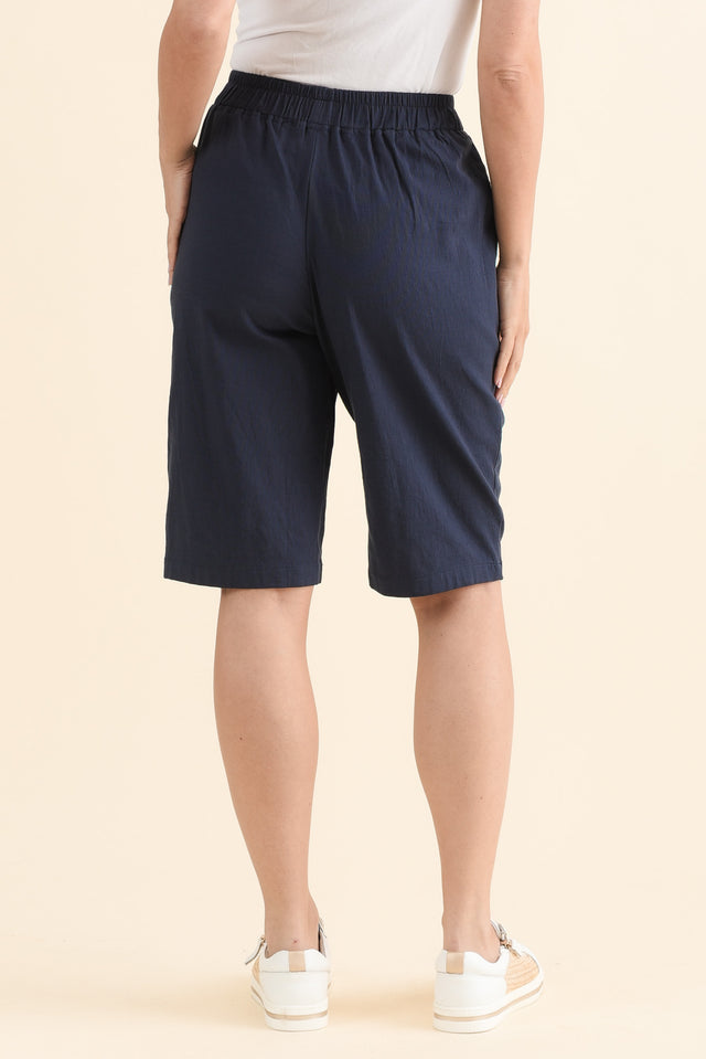 Jora Navy Pocket Shorts,Back,Brunette model,alt text|model:MJ image 4