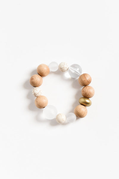 Josey Natural Wood Beaded Bracelet