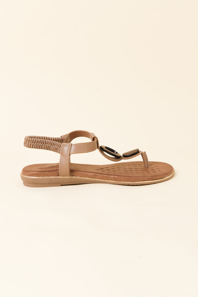 Josie Beige Beaded Sandal image 1