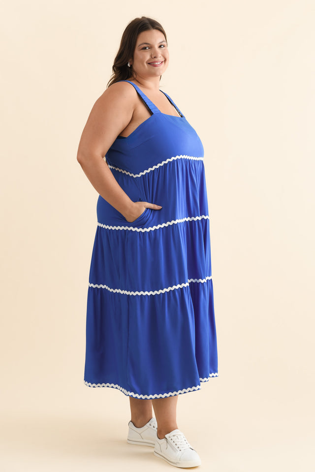 Josie Cobalt Contrast Tier Dress image 11