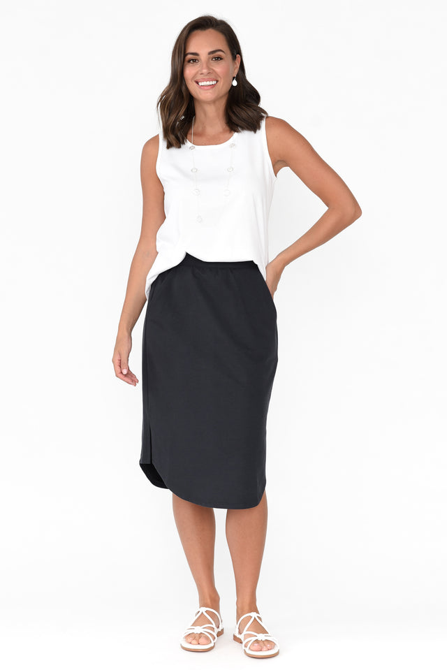 Evie Charcoal Cotton Blend Skirt banner image