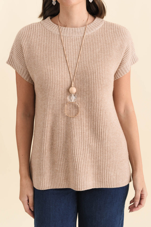 Joyce Beige Wool Cashmere Tee image 6