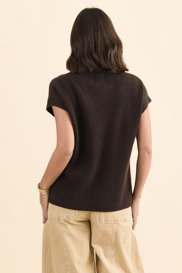 Joyce Chocolate Wool Cashmere Tee image 4