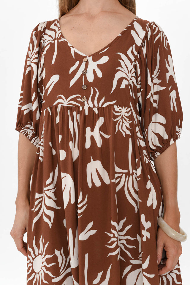 Kacey Brown Tropical Button Dress image 5