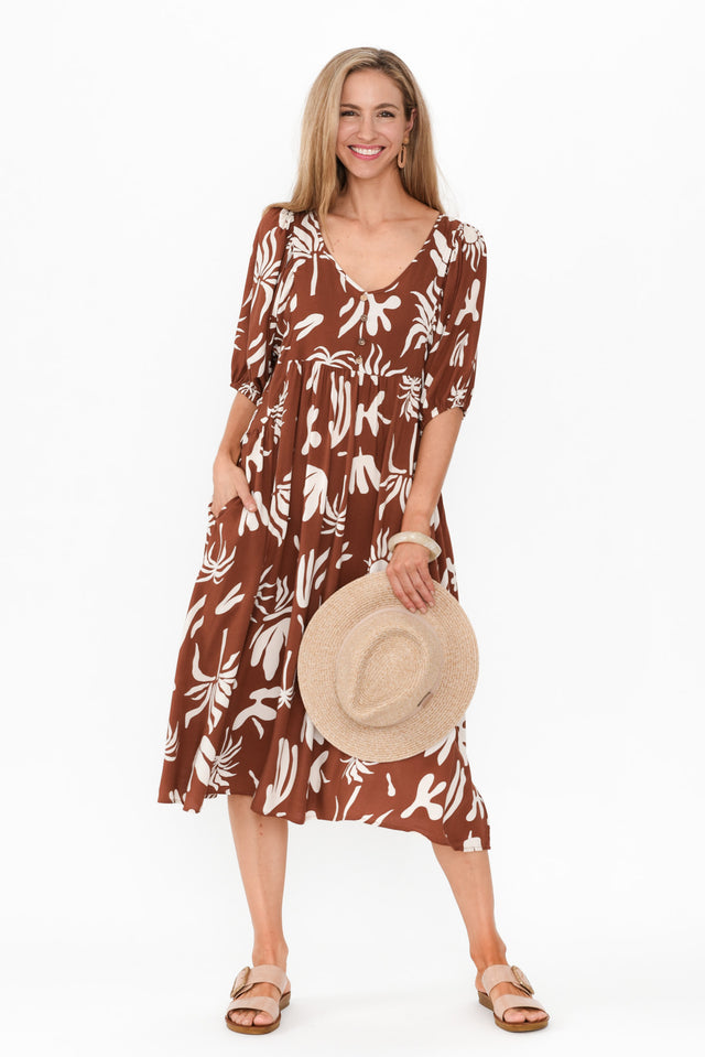 Kacey Brown Tropical Button Dress