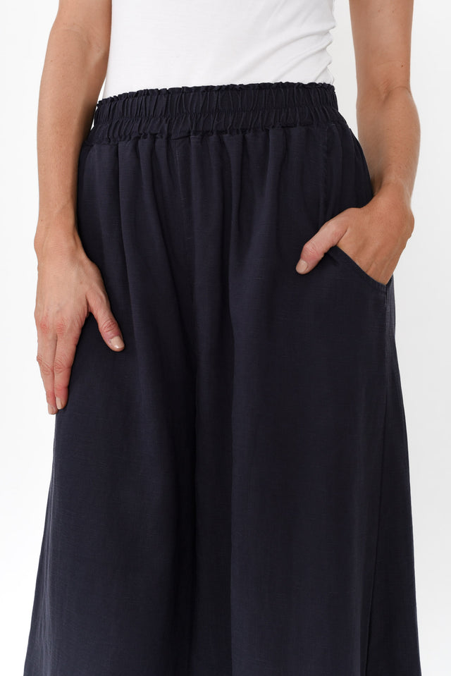 Kaleo Navy Cropped Pocket Pants