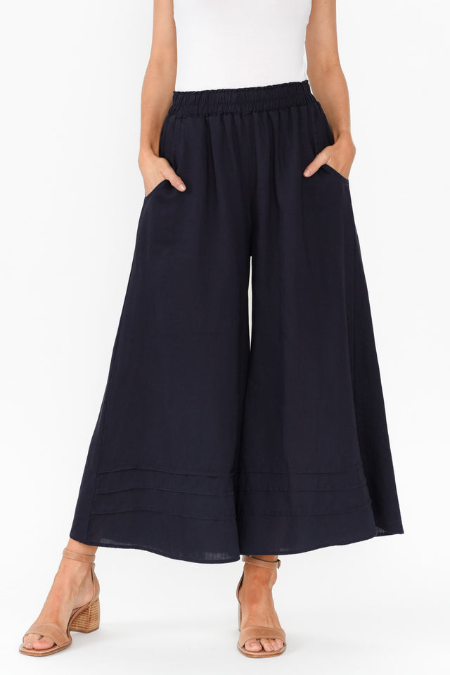 Kaleo Navy Cropped Pocket Pants