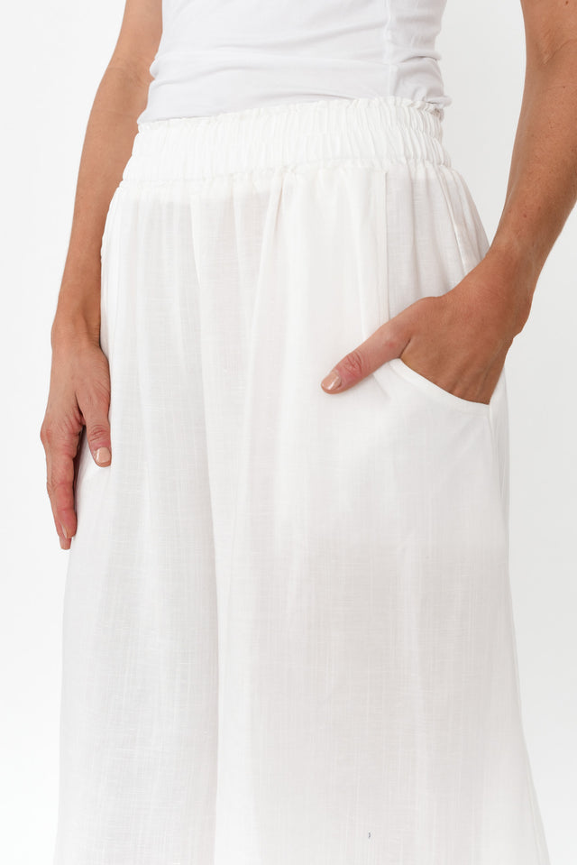 Kaleo White Cropped Pocket Pants