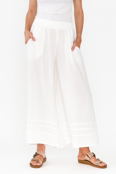 Kaleo White Cropped Pocket Pants