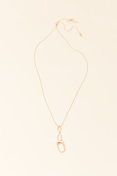 Kalinda Gold Oval Tiered Necklace