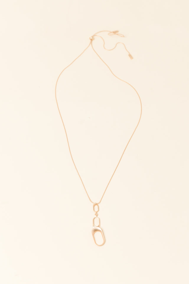 Kalinda Gold Oval Tiered Necklace