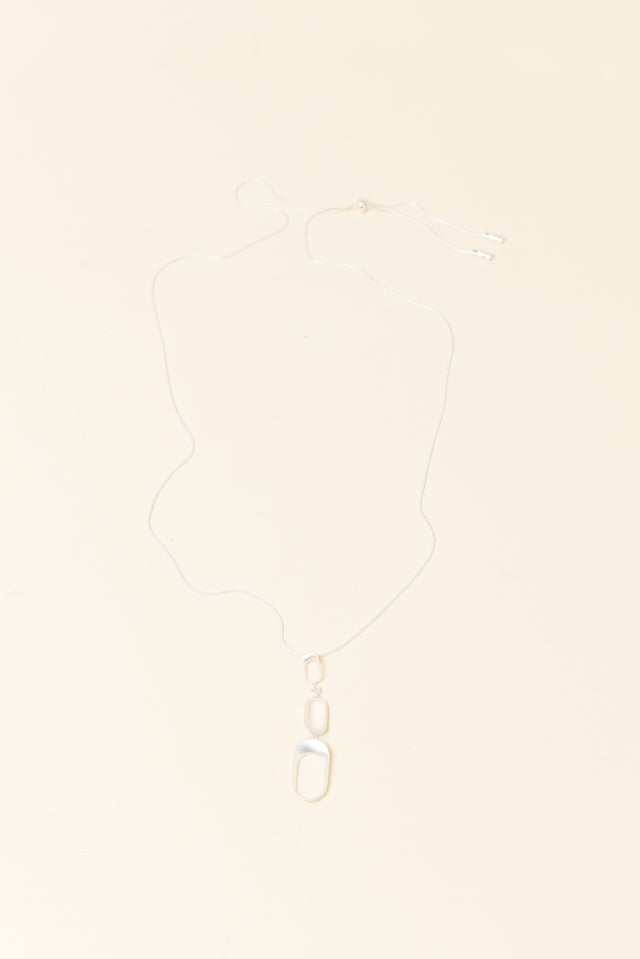 Kalinda Silver Oval Tiered Necklace