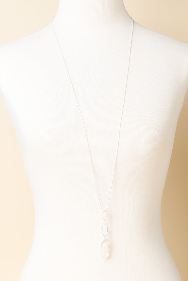 Kalinda Silver Oval Tiered Necklace