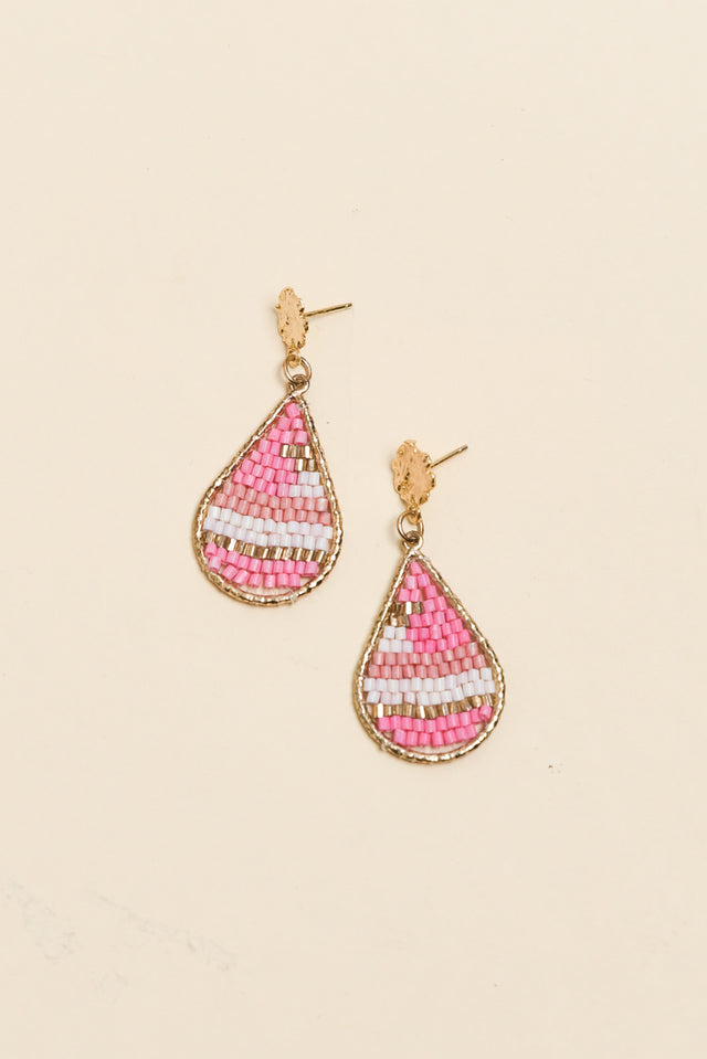 Kamalia Pink Beaded Earrings image 1