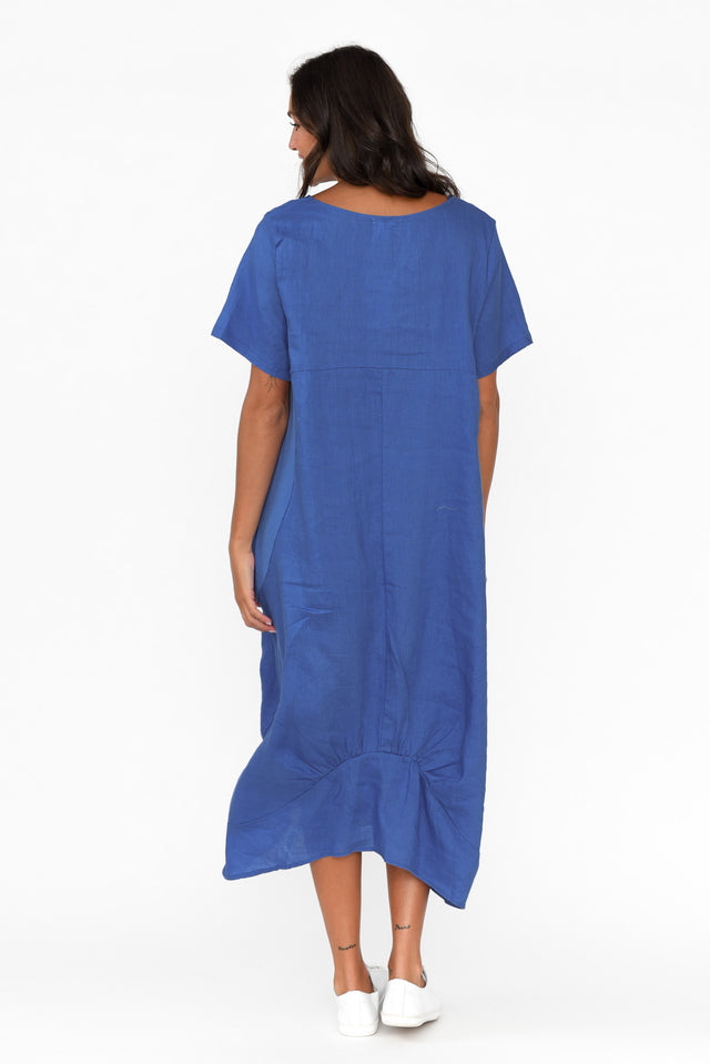 Kandace Cobalt Linen Pocket Dress