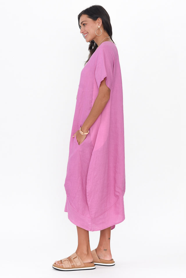 Kandace Pink Linen Pocket Dress image 5