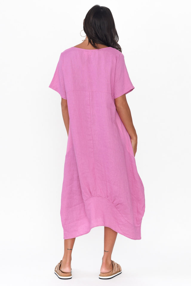 Kandace Pink Linen Pocket Dress image 6