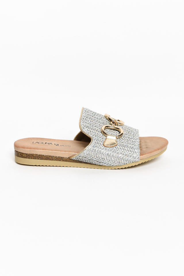 Kandy Stone Raffia Buckle Slide