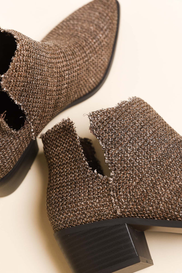 Kani Brown Raffia Heeled Boot image 3