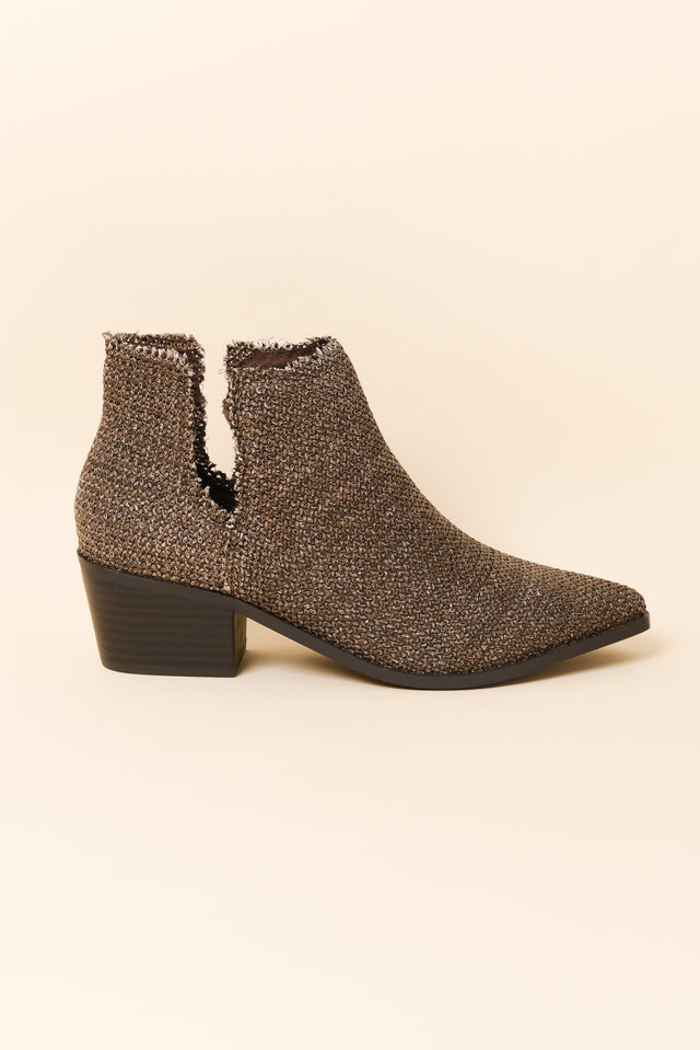 Kani Brown Raffia Heeled Boot