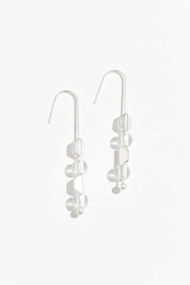 Kasis Silver Beaded Hook Earrings