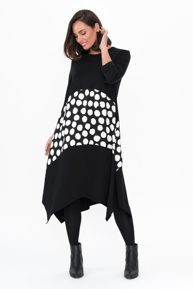 Kassida Black Spot Cotton Blend Dress image 2