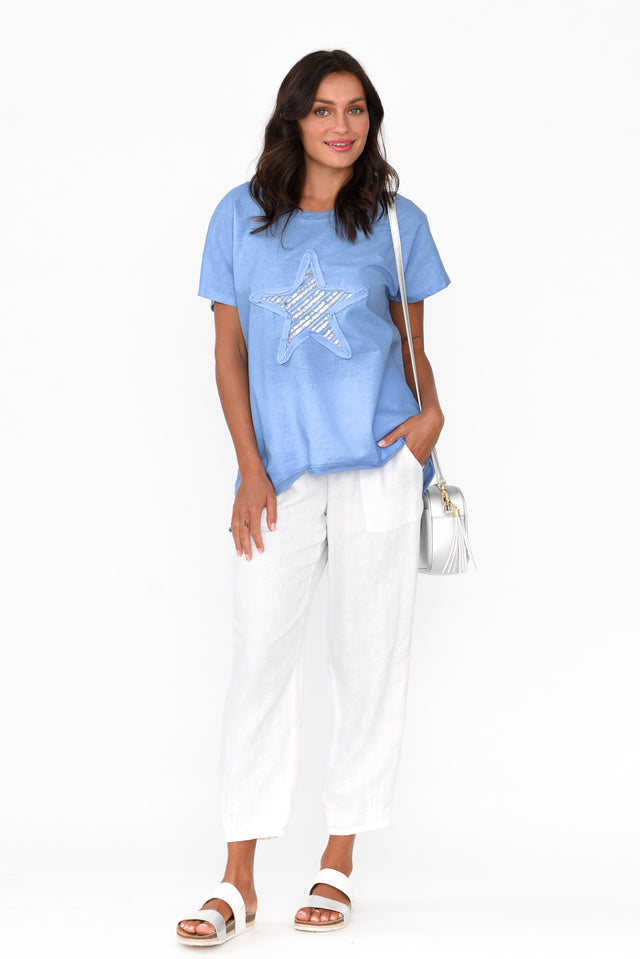Kassidy Blue Star Sequin Tee banner image