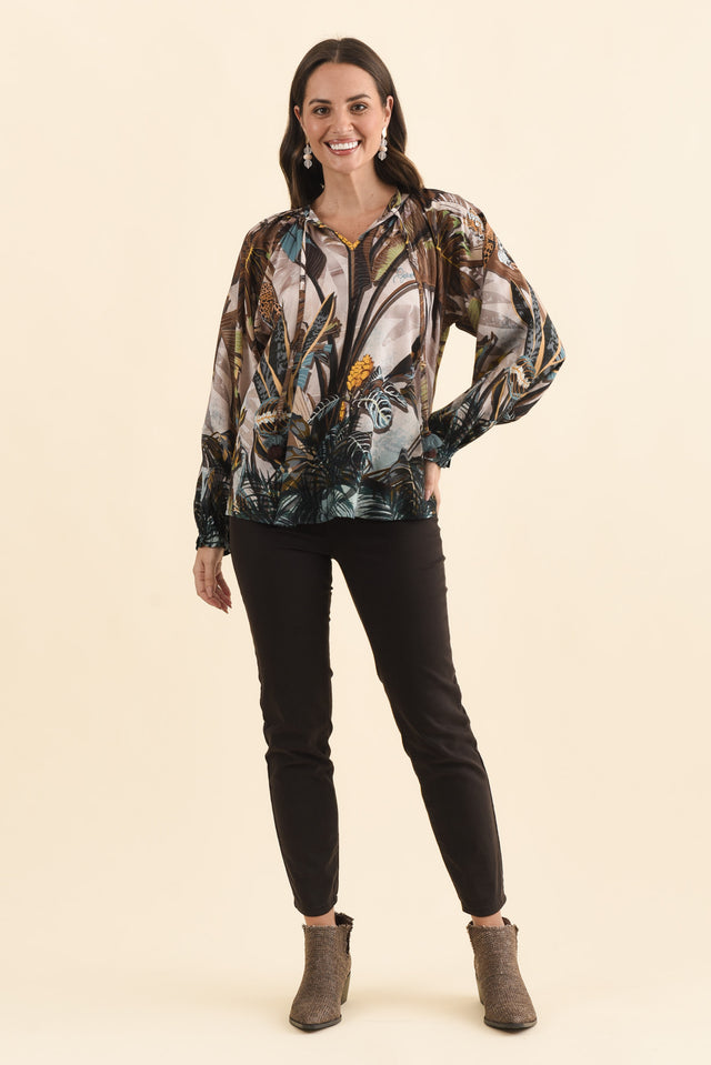 Katene Brown Jungle Tassel Top,Brunette model,alt text|model:MJ image 7